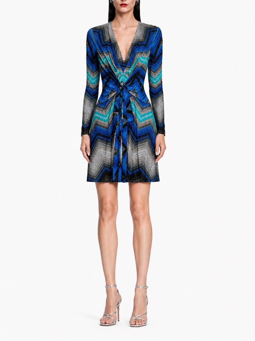 🇺🇸 CACHE Made in USA Geometric Wrinkle Free Wrap Dress